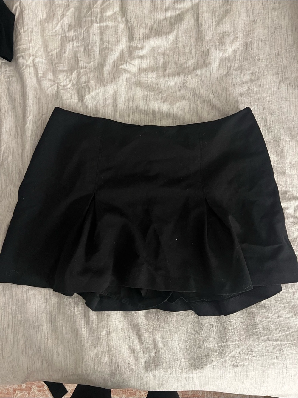 Women's Black Pleated Mini Skort